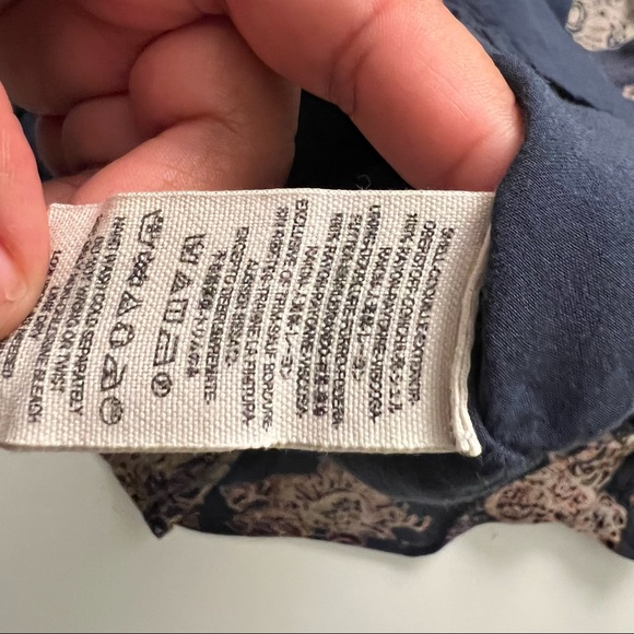 Free People Lucky Loosey Swing Dress Indigo Combo Size Large - Picture 16 of 16